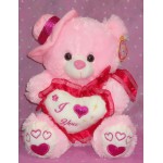 Bear w/ Hat & I Love You Heart Pillow 