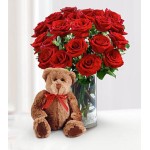 Roses and teddy bear 