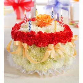 Flower cake with candle