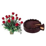 Rose With Chocolate Cake