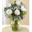 5 White Roses in Vase