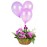 Celebration Flower Arrangement and Three Balloons