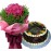 48 Pink Roses with Fruity Choco Cake