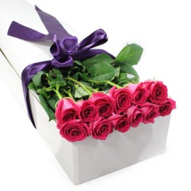 Hot Pink Rose Gift Box