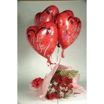  Roses with I love you Balloons