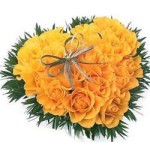  Yellow Roses Heart Shape Arrangement