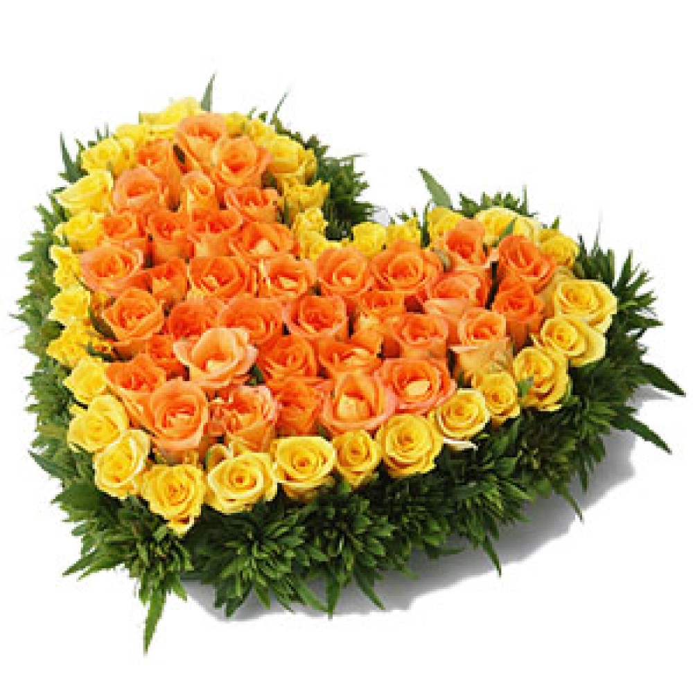 60  Yellow and Orange Roses