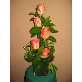 Five Orange roses flower arrangement